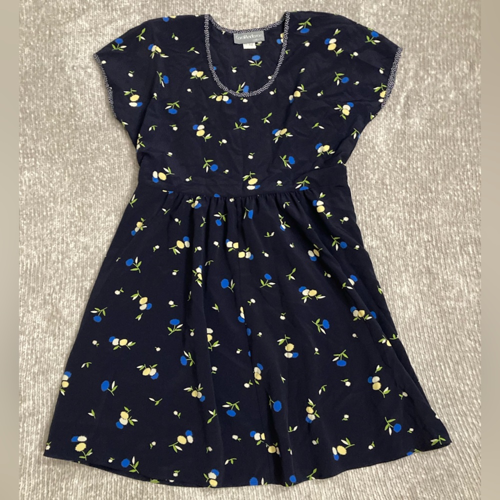 Vintage 90s Mini Dress Floral Babydoll Size 14 Fit and‎ Flare Cottagecore Grunge